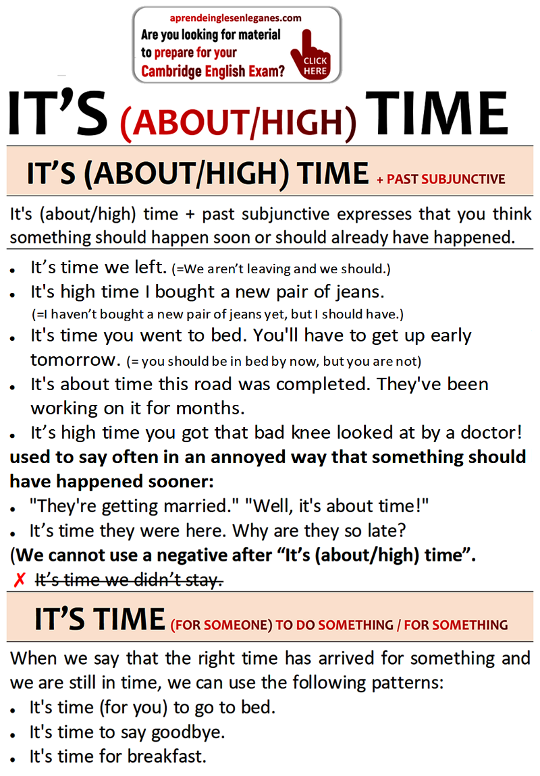 It's (high/about) time